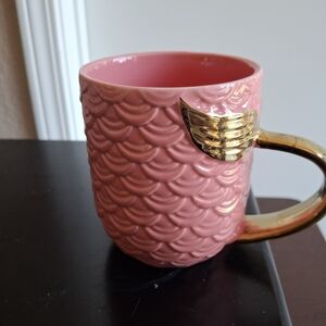 Gold and Pink Mermaid Tail Ceramic Mug